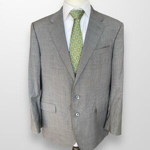 Jos A Bank Reserve Liberty 46R Suit Jacket Wool Blazer Gray Tailored Fit